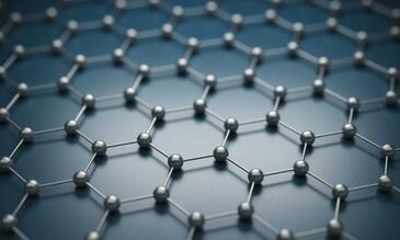 A graphic showing how graphene molecules might look under a microsope.
